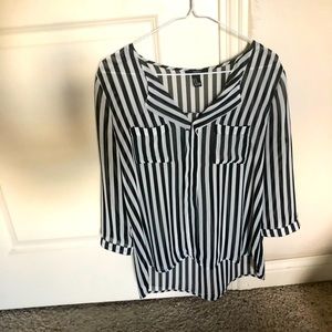 Forever 21 black and white Blouse Vertical stripes